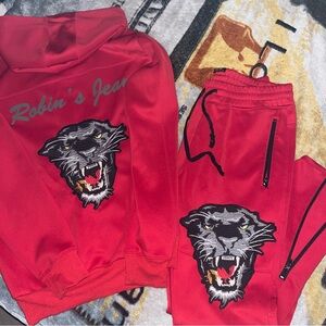 Robins Jeans | Mens Red Sweatsuit Set